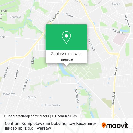 Mapa Centrum Kompletowania Dokumentów Kaczmarek Inkaso sp. z o.o.