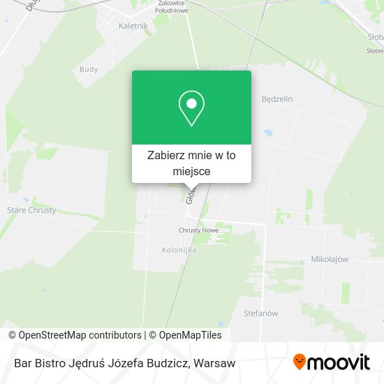 Mapa Bar Bistro Jędruś Józefa Budzicz