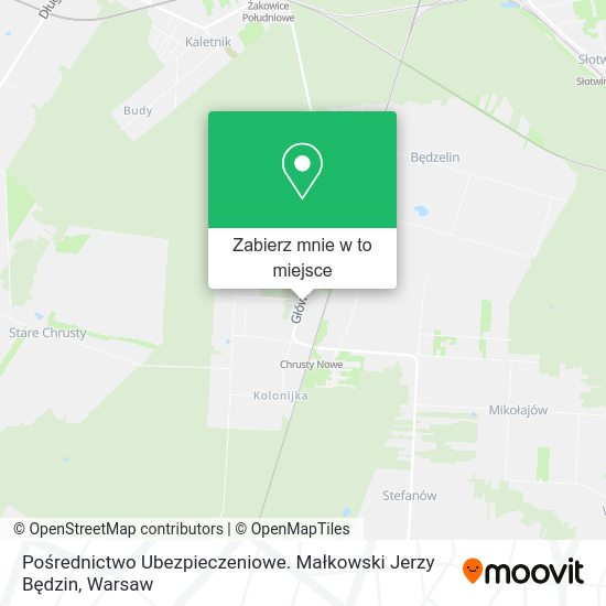 Mapa Pośrednictwo Ubezpieczeniowe. Małkowski Jerzy Będzin