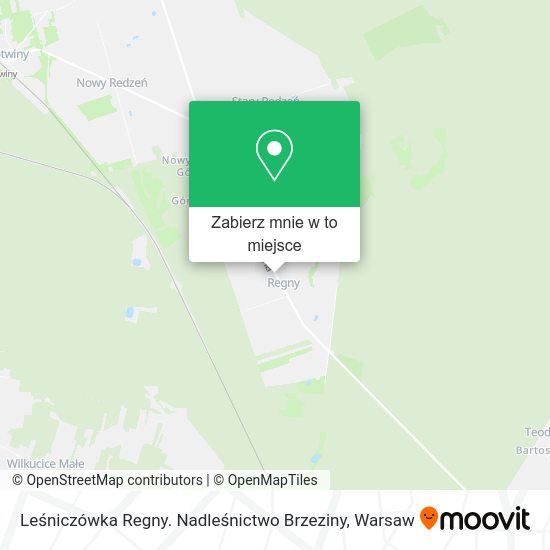 Mapa Leśniczówka Regny. Nadleśnictwo Brzeziny