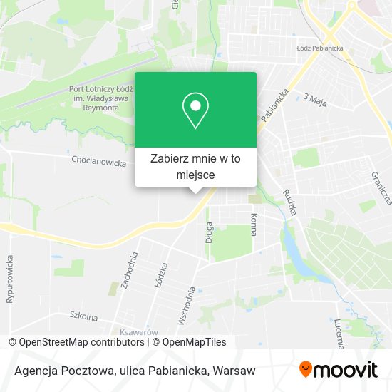 Mapa Agencja Pocztowa, ulica Pabianicka