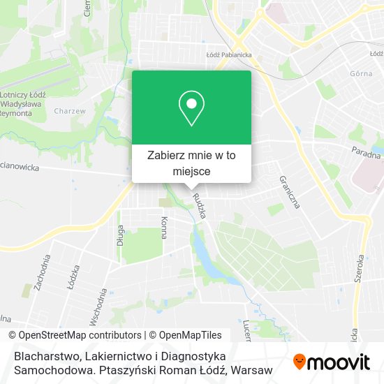 Mapa Blacharstwo, Lakiernictwo i Diagnostyka Samochodowa. Ptaszyński Roman Łódź