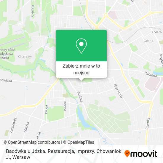 Mapa Bacówka u Józka. Restauracja, Imprezy. Chowaniok J.