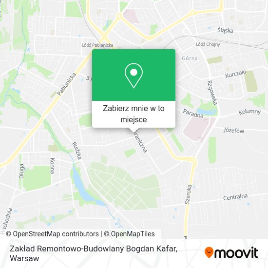 Mapa Zakład Remontowo-Budowlany Bogdan Kafar