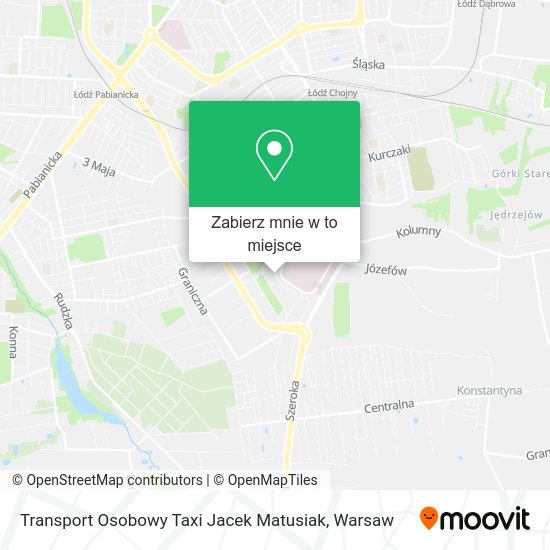 Mapa Transport Osobowy Taxi Jacek Matusiak