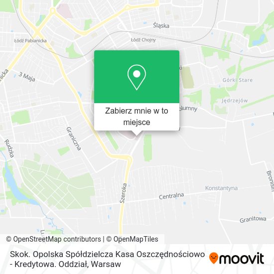 Mapa Skok. Opolska Spółdzielcza Kasa Oszczędnościowo - Kredytowa. Oddział