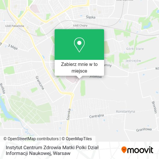 Mapa Instytut Centrum Zdrowia Matki Polki Dział Informacji Naukowej