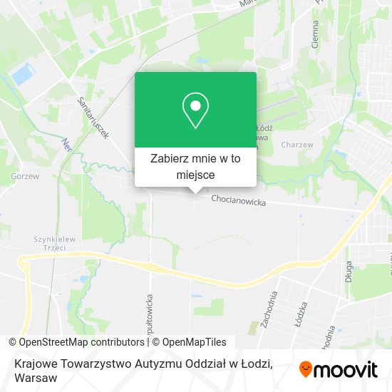 Mapa Krajowe Towarzystwo Autyzmu Oddział w Łodzi