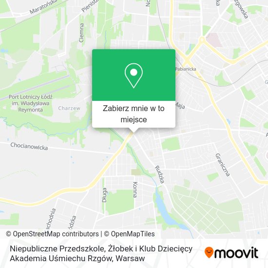 Mapa Niepubliczne Przedszkole, Żłobek i Klub Dziecięcy Akademia Uśmiechu Rzgów