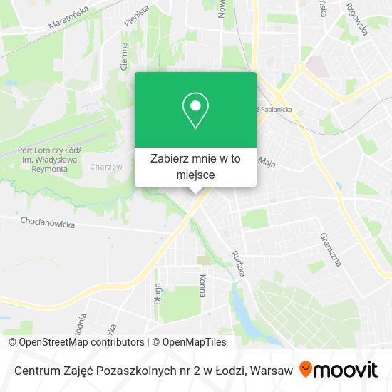 Mapa Centrum Zajęć Pozaszkolnych nr 2 w Łodzi