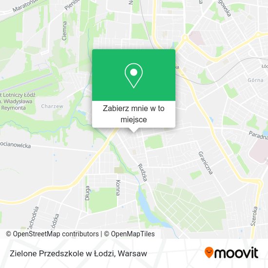 Mapa Zielone Przedszkole w Łodzi