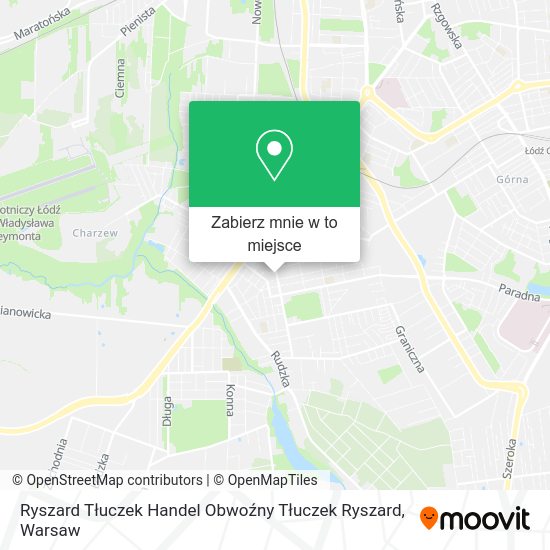 Mapa Ryszard Tłuczek Handel Obwoźny Tłuczek Ryszard