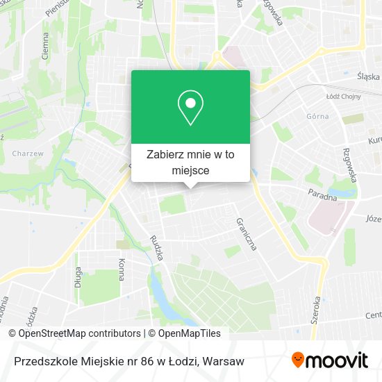 Mapa Przedszkole Miejskie nr 86 w Łodzi