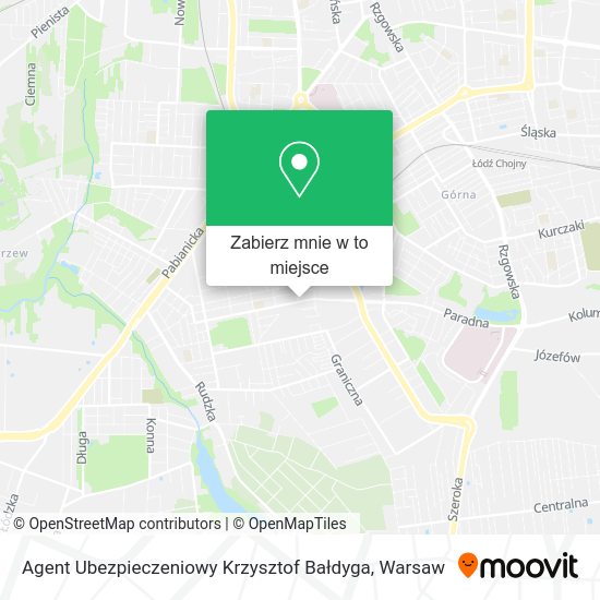 Mapa Agent Ubezpieczeniowy Krzysztof Bałdyga