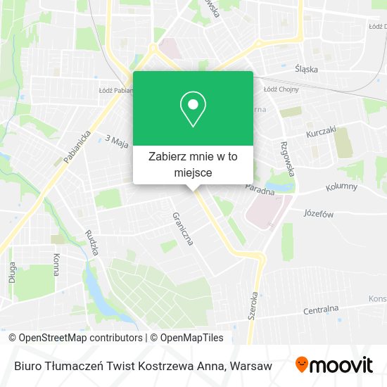 Mapa Biuro Tłumaczeń Twist Kostrzewa Anna