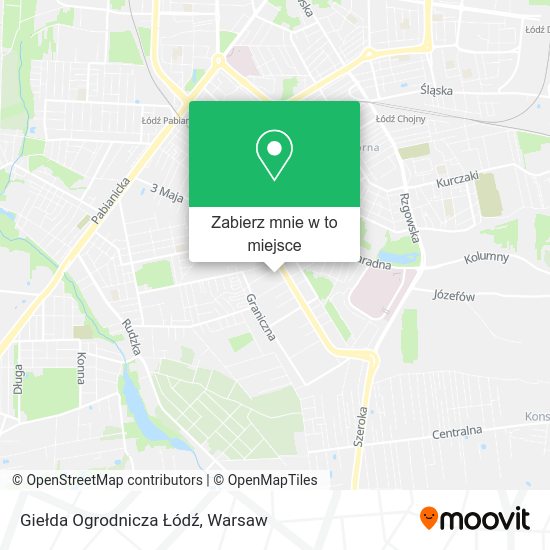 Mapa Giełda Ogrodnicza Łódź