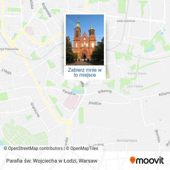 Mapa Parafia św. Wojciecha w Łodzi