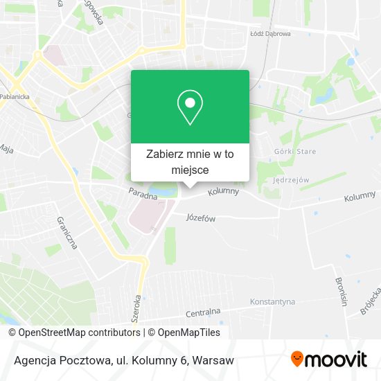 Mapa Agencja Pocztowa, ul. Kolumny 6