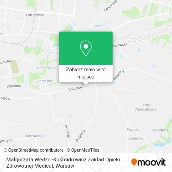 Mapa Małgorzata Wędzel-Kuśmidrowicz Zakład Opieki Zdrowotnej Medical