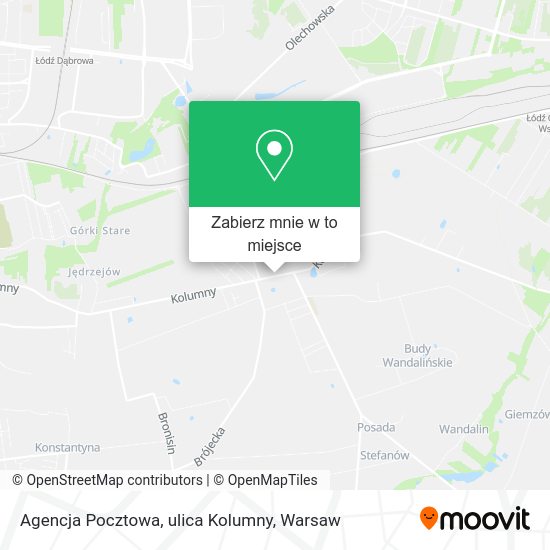 Mapa Agencja Pocztowa, ulica Kolumny