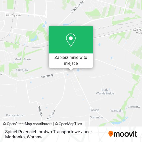 Mapa Spinel Przedsiębiorstwo Transportowe Jacek Modranka