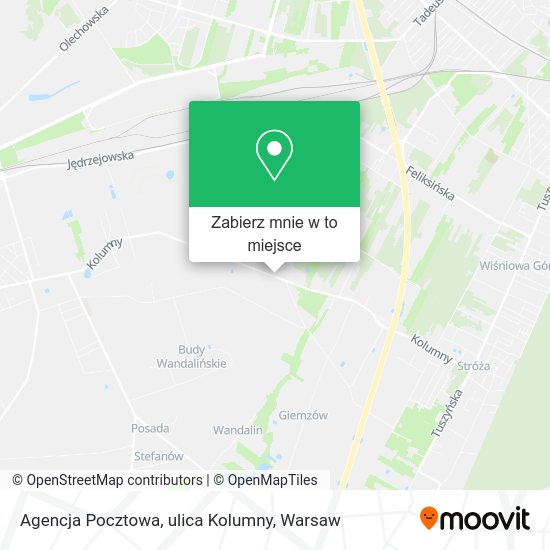 Mapa Agencja Pocztowa, ulica Kolumny