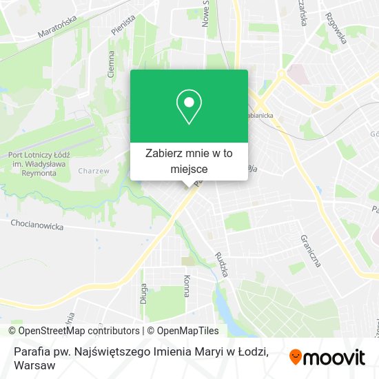 Mapa Parafia pw. Najświętszego Imienia Maryi w Łodzi