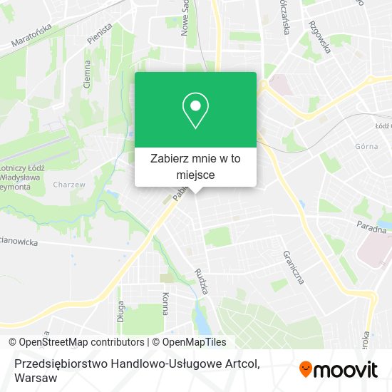 Mapa Przedsiębiorstwo Handlowo-Usługowe Artcol