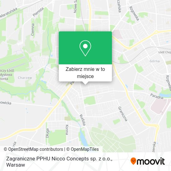 Mapa Zagraniczne PPHU Nicco Concepts sp. z o.o.