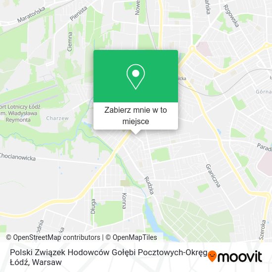 Mapa Polski Związek Hodowców Gołębi Pocztowych-Okręg Łódź