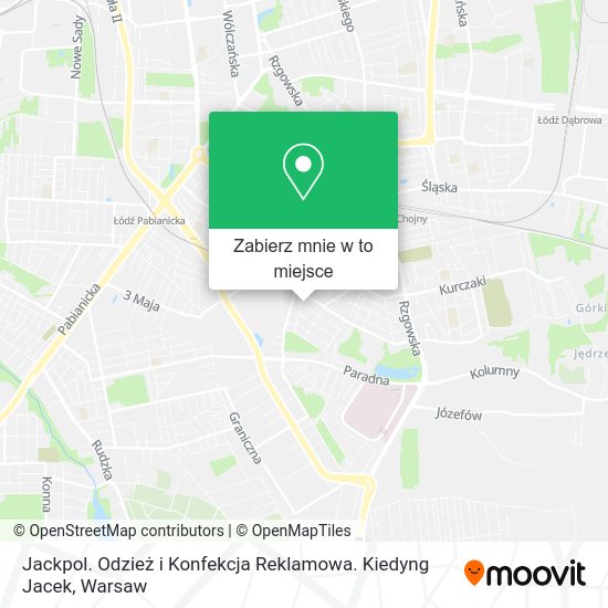 Mapa Jackpol. Odzież i Konfekcja Reklamowa. Kiedyng Jacek