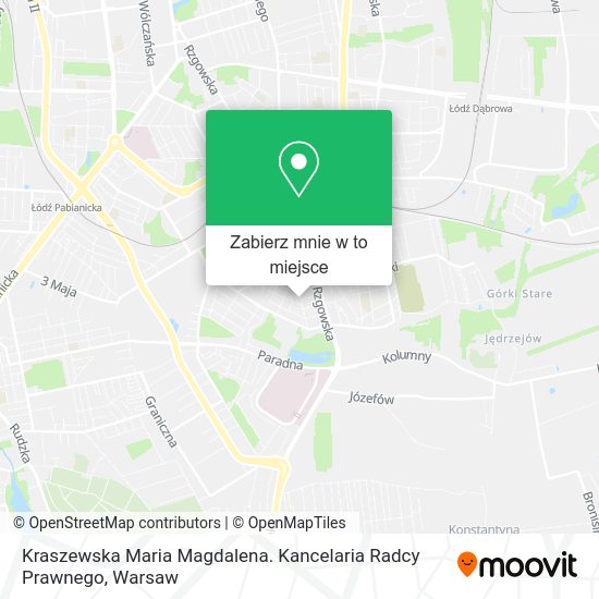 Mapa Kraszewska Maria Magdalena. Kancelaria Radcy Prawnego