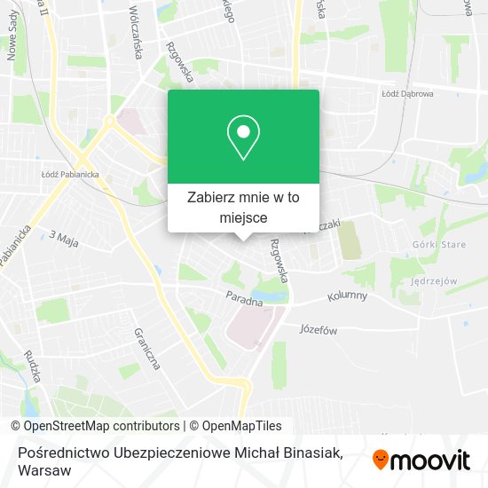 Mapa Pośrednictwo Ubezpieczeniowe Michał Binasiak