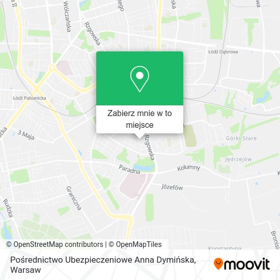 Mapa Pośrednictwo Ubezpieczeniowe Anna Dymińska