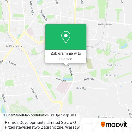 Mapa Palmos Developments Limited Sp z o O Przedstawicielstwo Zagraniczne