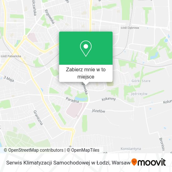 Mapa Serwis Klimatyzacji Samochodowej w Łodzi