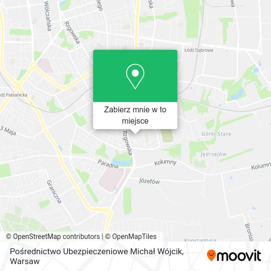 Mapa Pośrednictwo Ubezpieczeniowe Michał Wójcik