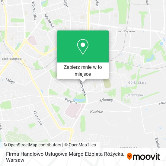 Mapa Firma Handlowo Usługowa Margo Elżbieta Różycka