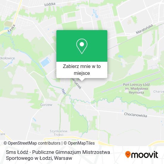 Mapa Sms Łódź - Publiczne Gimnazjum Mistrzostwa Sportowego w Łodzi