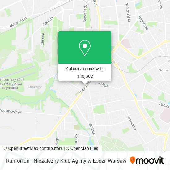 Mapa Runforfun - Niezależny Klub Agility w Łodzi