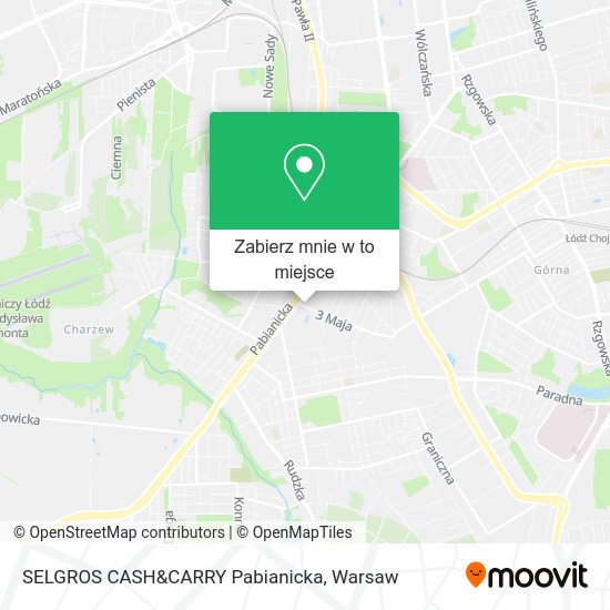 Mapa SELGROS CASH&CARRY Pabianicka