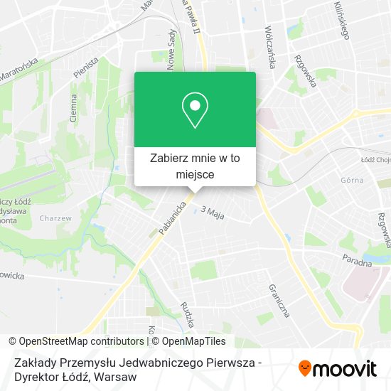 Mapa Zakłady Przemysłu Jedwabniczego Pierwsza - Dyrektor Łódź