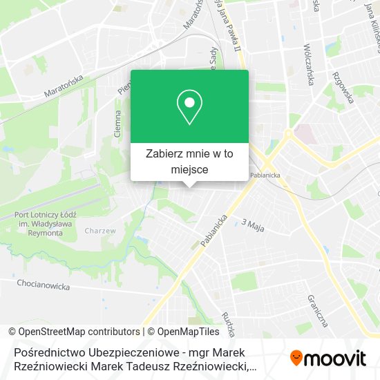 Mapa Pośrednictwo Ubezpieczeniowe - mgr Marek Rzeźniowiecki Marek Tadeusz Rzeźniowiecki