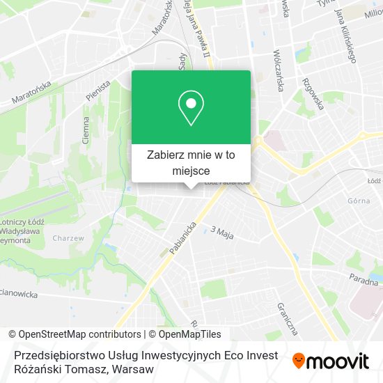 Mapa Przedsiębiorstwo Usług Inwestycyjnych Eco Invest Różański Tomasz