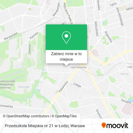 Mapa Przedszkole Miejskie nr 21 w Łodzi