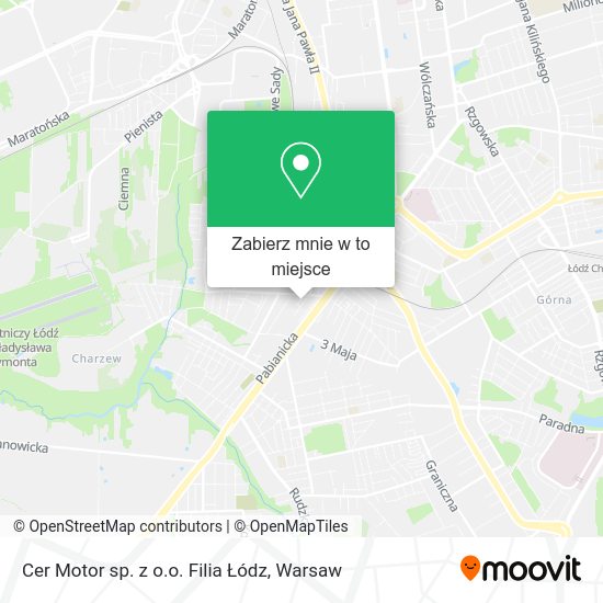 Mapa Cer Motor sp. z o.o. Filia Łódz