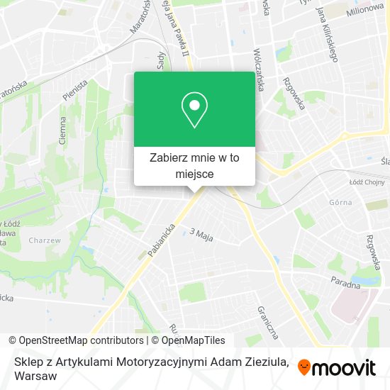 Mapa Sklep z Artykulami Motoryzacyjnymi Adam Zieziula