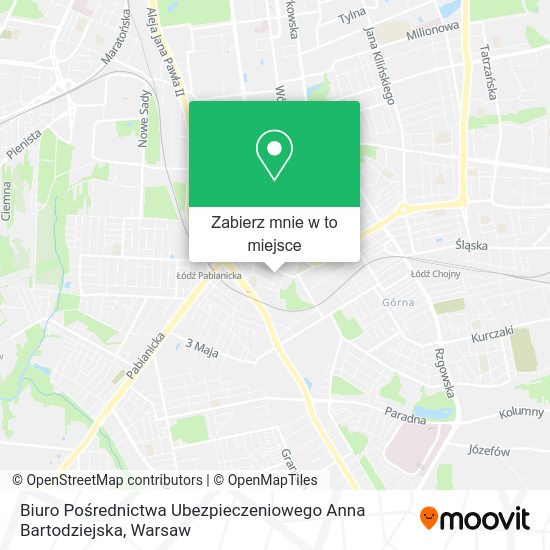 Mapa Biuro Pośrednictwa Ubezpieczeniowego Anna Bartodziejska