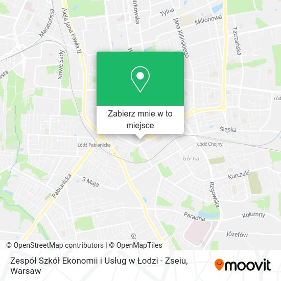 Mapa Zespół Szkół Ekonomii i Usług w Łodzi - Zseiu