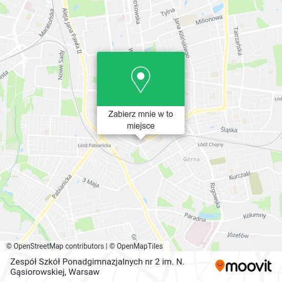 Mapa Zespół Szkół Ponadgimnazjalnych nr 2 im. N. Gąsiorowskiej